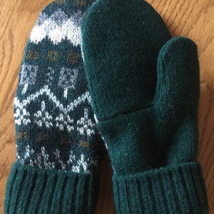 Felted Alpaca/Shetland Wool Mittens handcrafted from repurposed sweaters.
